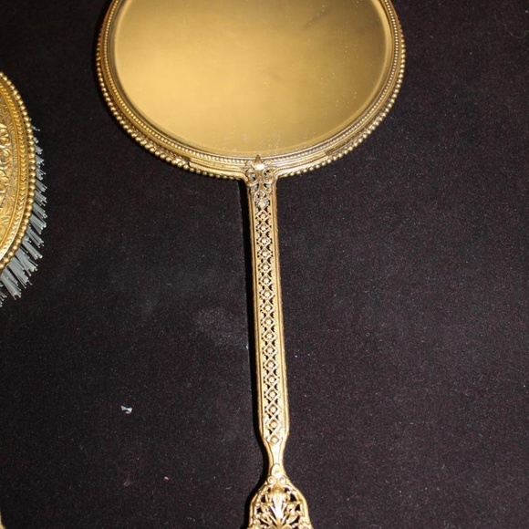 Vanity Set Vintage Five Piece Brass - Picture 7 of 14